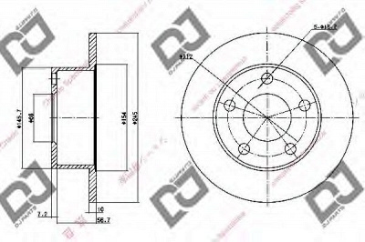 DJ PARTS bd1176 -  Тормозной диск